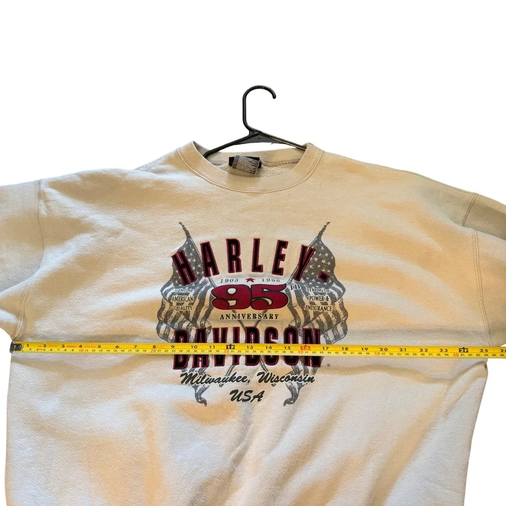 Vintage Harley Davidson 95th Anniversary Sweatshirt 1998 Tan Crewneck XL